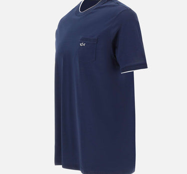 T-shirt in cotone con taschino 25411007 013 PAUL&SHARK 