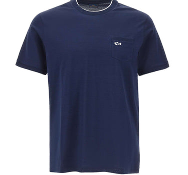 T-shirt in cotone con taschino 25411007 013 PAUL&SHARK 