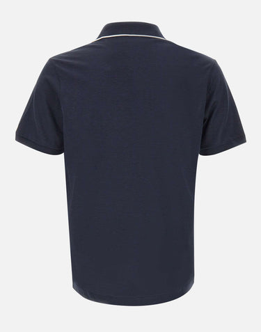 PAUL&SHARK Polo open collar in misto seta e cotone BLUE Uomo 