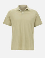 PAUL&SHARK Polo open collar in misto seta e cotone GREEN Uomo 