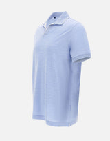 PAUL&SHARK Polo open collar in misto seta e cotone Light Blue Uomo 
