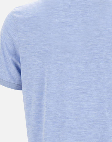 PAUL&SHARK Polo open collar in misto seta e cotone Light Blue Uomo 