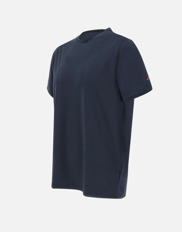 PEUTEREY T-shirt "Zole02" in piquet stretch di seta e cotone BLUE Uomo 