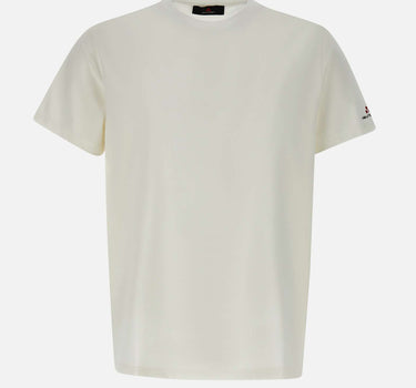 PEUTEREY T-shirt "Zole02" in piquet stretch di seta e cotone WHITE Uomo 