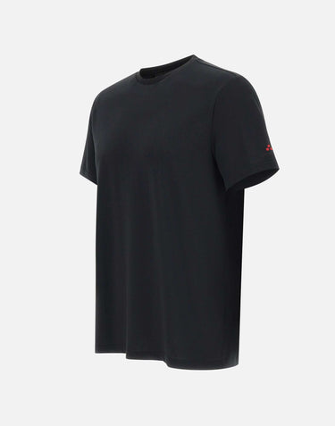 PEUTEREY T-shirt "Zole02" in piquet stretch di seta e cotone BLACK Uomo 