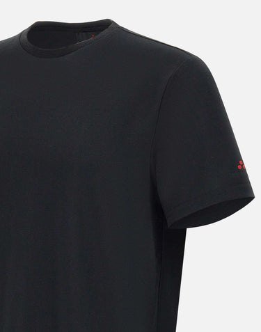 PEUTEREY T-shirt "Zole02" in piquet stretch di seta e cotone BLACK Uomo 
