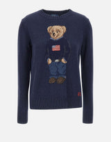 POLO RALPH LAUREN Maglione "Classics" in cotone e lino BLUE Donna 