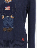POLO RALPH LAUREN Maglione "Classics" in cotone e lino BLUE Donna 