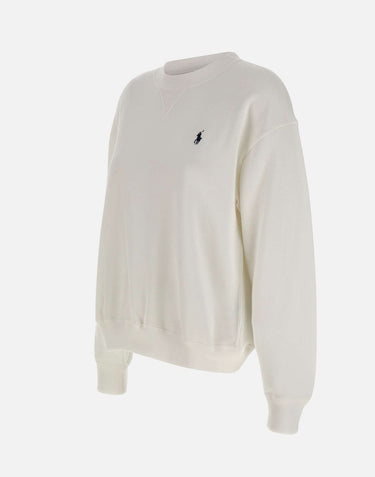 POLO RALPH LAUREN Felpa girocollo in misto cotone WHITE Donna 