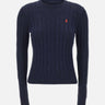 POLO RALPH LAUREN Maglia a girocollo in cotone a trecce BLUE Donna 