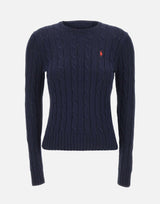 POLO RALPH LAUREN Maglia a girocollo in cotone a trecce BLUE Donna 