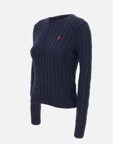 POLO RALPH LAUREN Maglia a girocollo in cotone a trecce BLUE Donna 