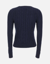 POLO RALPH LAUREN Maglia a girocollo in cotone a trecce BLUE Donna 