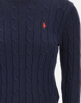 POLO RALPH LAUREN Maglia a girocollo in cotone a trecce BLUE Donna 