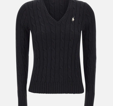 POLO RALPH LAUREN Maglia in cotone a trecce BLACK Donna 