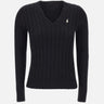 POLO RALPH LAUREN Maglia in cotone a trecce BLACK Donna 
