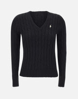 POLO RALPH LAUREN Maglia in cotone a trecce BLACK Donna 