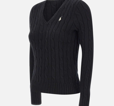 POLO RALPH LAUREN Maglia in cotone a trecce BLACK Donna 