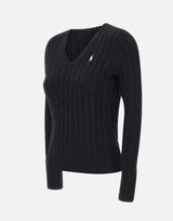 POLO RALPH LAUREN Maglia in cotone a trecce BLACK Donna 