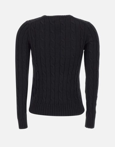 POLO RALPH LAUREN Maglia in cotone a trecce BLACK Donna 
