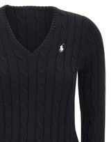 POLO RALPH LAUREN Maglia in cotone a trecce BLACK Donna 