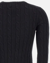 POLO RALPH LAUREN Maglia in cotone a trecce BLACK Donna 