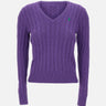 POLO RALPH LAUREN Maglia in cotone a trecce PURPLE Donna 