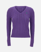 POLO RALPH LAUREN Maglia in cotone a trecce PURPLE Donna 