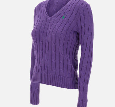 POLO RALPH LAUREN Maglia in cotone a trecce PURPLE Donna 