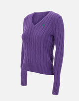 POLO RALPH LAUREN Maglia in cotone a trecce PURPLE Donna 