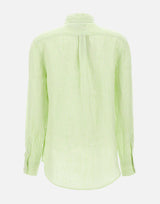 POLO RALPH LAUREN Camicia over in lino a righe GREEN Donna 