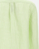 POLO RALPH LAUREN Camicia over in lino a righe GREEN Donna 