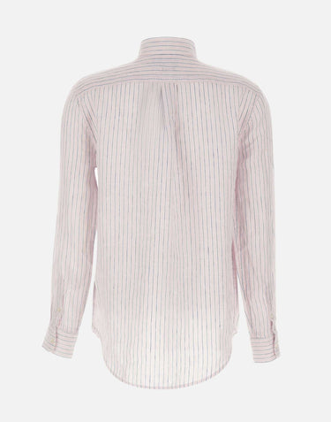 Camicia over in lino a righe 211A96158 011 POLO RALPH LAUREN 