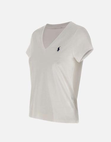 T-shirt a V in cotone 211B14611 007 POLO RALPH LAUREN 