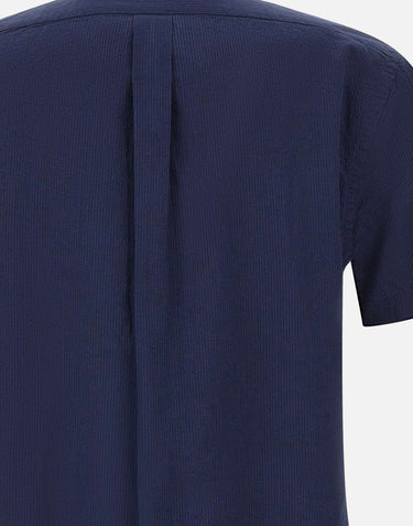 POLO RALPH LAUREN Camicia in seersucker custom-fit BLUE Uomo 