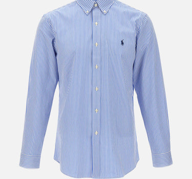 POLO RALPH LAUREN Camicia in popeline stretch a righe Light Blue Uomo 