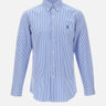 POLO RALPH LAUREN Camicia in popeline stretch a righe Light Blue Uomo 