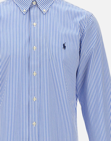 POLO RALPH LAUREN Camicia in popeline stretch a righe Light Blue Uomo 