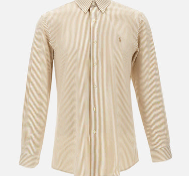 POLO RALPH LAUREN Camicia in popeline stretch a righe BEIGE Uomo 