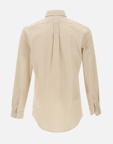 POLO RALPH LAUREN Camicia in popeline stretch a righe BEIGE Uomo 