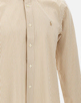 POLO RALPH LAUREN Camicia in popeline stretch a righe BEIGE Uomo 