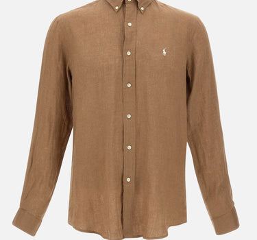POLO RALPH LAUREN Camicia in lino BROWN Uomo 