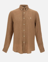 POLO RALPH LAUREN Camicia in lino BROWN Uomo 
