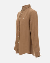 POLO RALPH LAUREN Camicia in lino BROWN Uomo 
