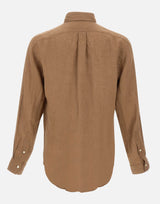 POLO RALPH LAUREN Camicia in lino BROWN Uomo 