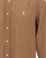 POLO RALPH LAUREN Camicia in lino BROWN Uomo 
