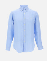 POLO RALPH LAUREN Camicia in lino Light Blue Uomo 