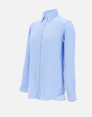 POLO RALPH LAUREN Camicia in lino Light Blue Uomo 