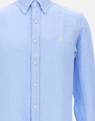 POLO RALPH LAUREN Camicia in lino Light Blue Uomo 