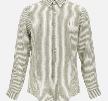 POLO RALPH LAUREN Camicia in lino a righe GREEN Uomo 